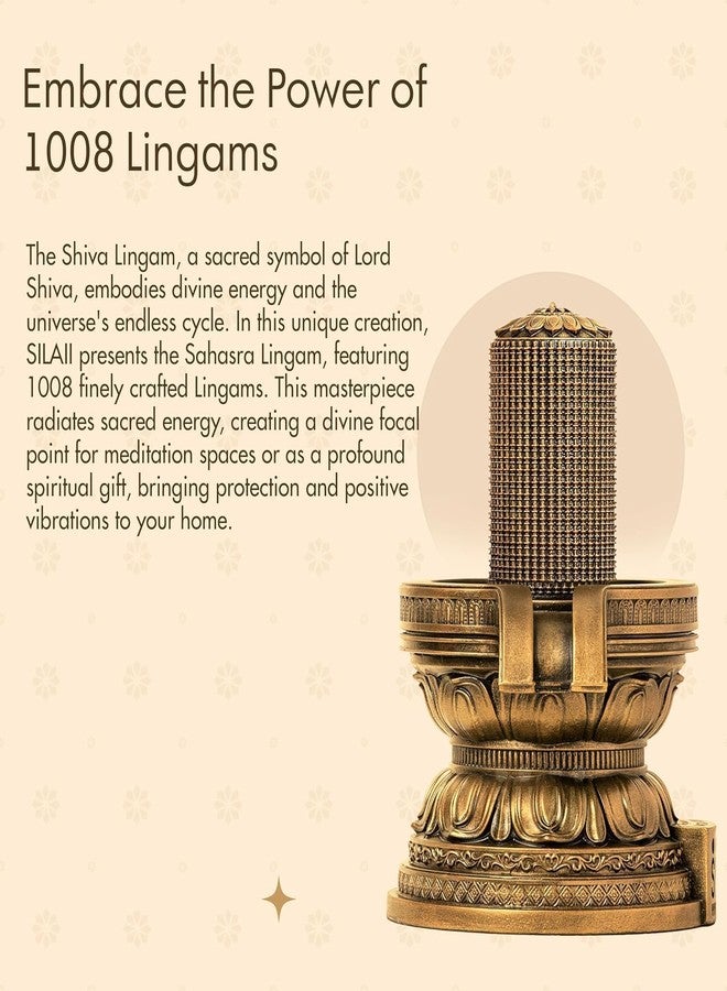 SILAIII 1008 Shiva Lingam Idol 6 Inch | Siva Lingam for Pooja | Shivling Sculpture for Home Temple & Spiritual Gift, Antique Bronze - Image 5